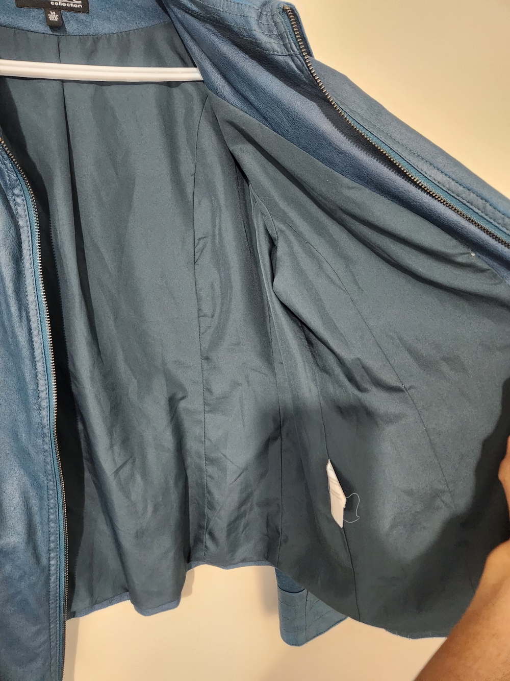 Conrad C Collection Vintage Women's Blue Faux Leather Light Zip-Up Jacket Sz 14 - Picture 13 of 16
